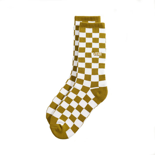 Checkerboard Crew Socks – Burnt Gold / Checkerboard