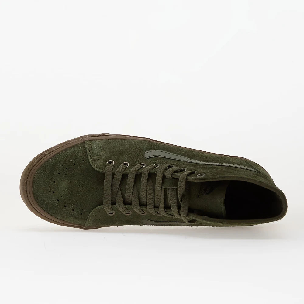 Sk8-Hi Tapered Hairy Suede – Olive/Gum